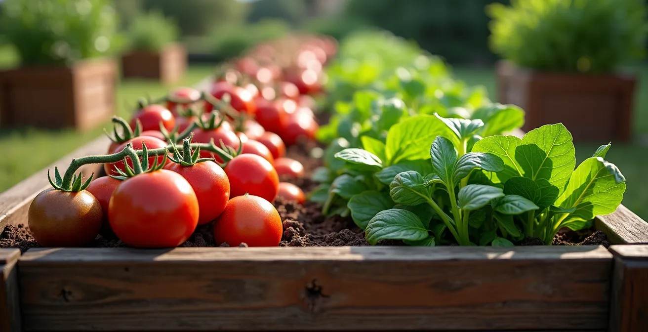 Comparación visual de dos bancales mostrando la diferencia entre cultivo único y cultivos sucesivos