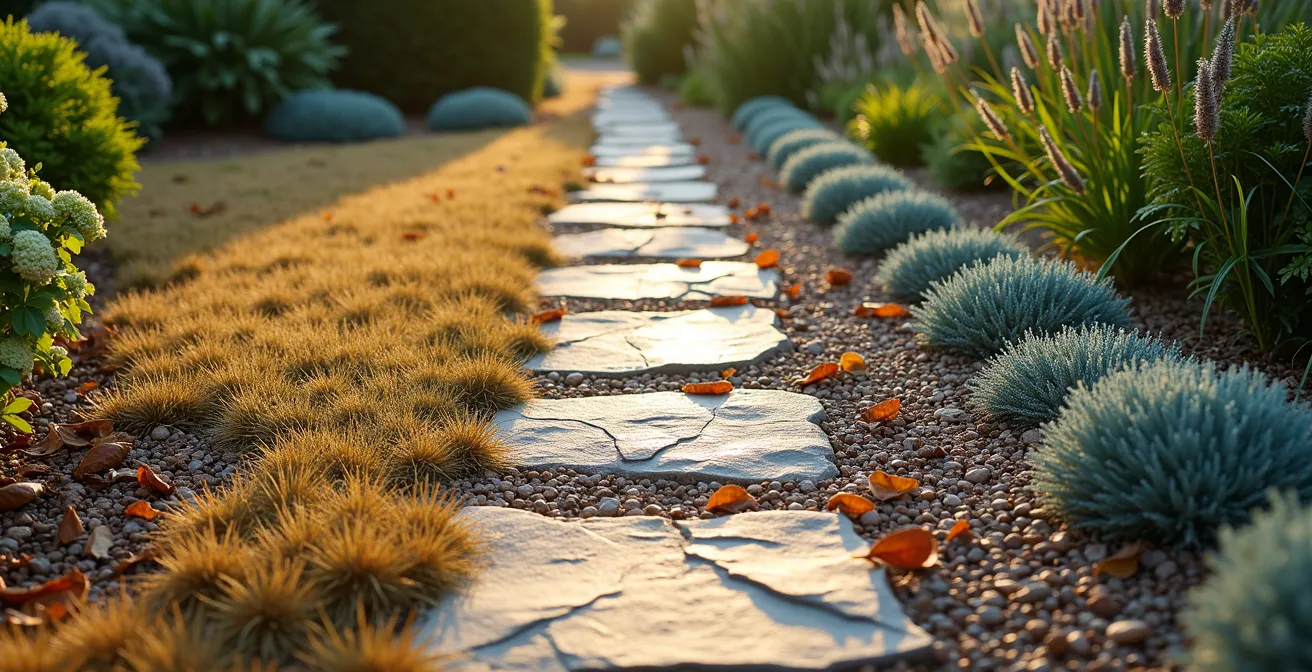 Comparación de dos jardines mostrando diferencias en mantenimiento y coste