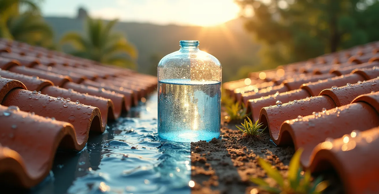 Gráfico mostrando la disonancia entre pluviometría y demanda de riego en clima mediterráneo