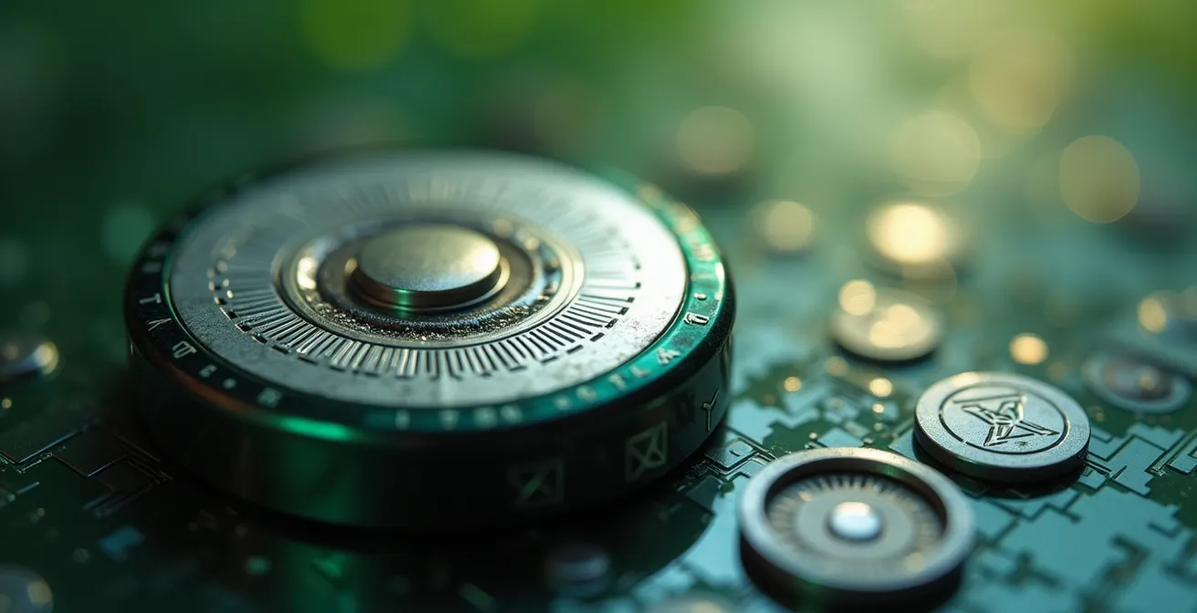 Comparación visual de baterías modernas vs antiguas en jardinería, mostrando la complejidad y densidad de una celda de litio actual.